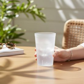 Műanyag pohár, 240 ml, homokfúvott, Polipropilén