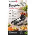de Buyer Swing Plus mandolin szeletelő – 2 betéttel, fekete