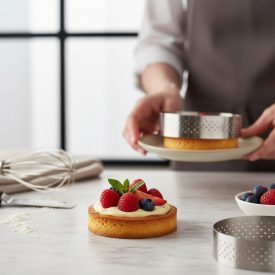 Tartlet karika, perforált, 6,5x2 cm