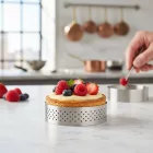 Tartlet karika, perforált, 6,5x2 cm - de Buyer