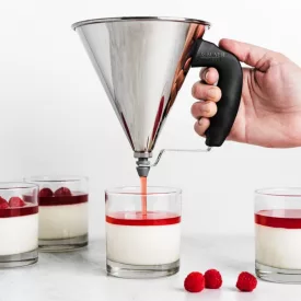 Díszítő tölcsér+állvány, mini, 0,8 liter, fekete, Kwik