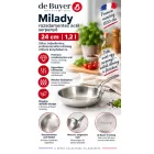 Serpenyő, 24 cm, 1,2 l, Milady, de Buyer, rozsdamentes