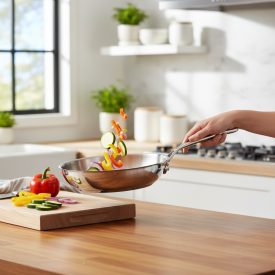 Serpenyő, 24 cm, 1,2 l, Milady, de Buyer, rozsdamentes