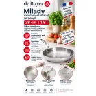 Serpenyő, 28 cm, 1,8 l, Milady, de Buyer, rozsdamentes