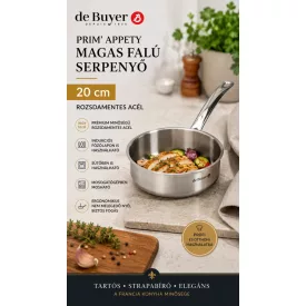 de Buyer Prim Appety Magas Falú rozsdamentes acél Serpenyő 20 cm