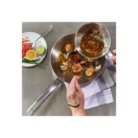 Alchimy rozsdamentes acél serpenyő 28 cm – de Buyer, 3 rétegű francia serpenyő