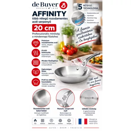 de Buyer Affinity több rétegű rozsdamentes acél Serpenyő 20 cm-es átmérővel