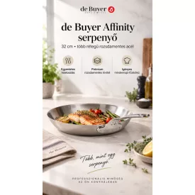de Buyer Affinity több rétegű rozsdamentes acél Serpenyő 32 cm-es átmérővel