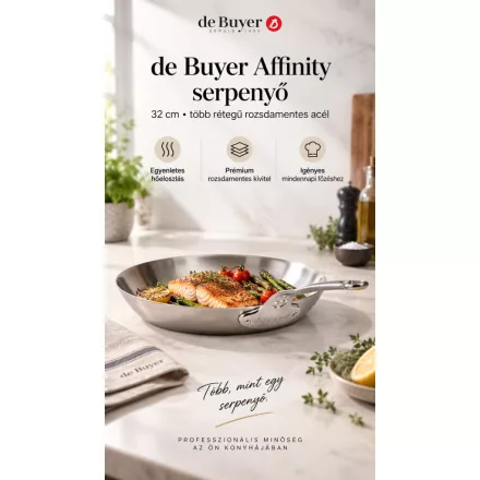 de Buyer Affinity több rétegű rozsdamentes acél Serpenyő 32 cm-es átmérővel