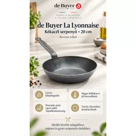 La Lyonnaise 20 cm-es kékvas serpenyő – de Buyer acélserpenyő tojás, hal és pirítás készítéséhez