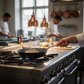 La Lyonnaise 24 cm-es kékvas serpenyő – de Buyer vasserpenyő sütéshez, pirításhoz és grillezéshez