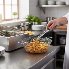   La Lyonnaise Sütő-csepegtető kosár mély vasserpenyőhöz, 25,3 cm, de Buyer