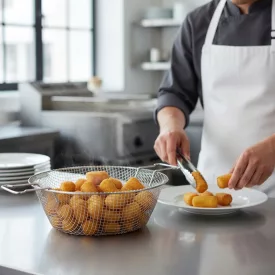   de Buyer La Lyonnaise Ónozott Sütőkosár Mély Vasserpenyőhöz, 39 cm