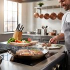 Carbone Plus Vasserpenyő 32 cm-es, füllel a de Buyer-től - Prémium minőség