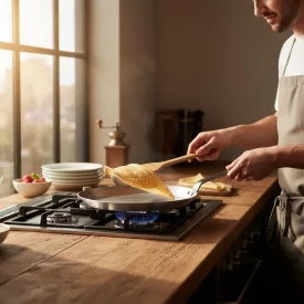 de Buyer Carbone Plus Szénacél Vaspalacsintasütő, Ø 18 cm – Indukciós