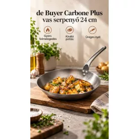 Carbone Plus Vas serpenyő 24 cm, üreges nyél, de Buyer - Prémium minőség