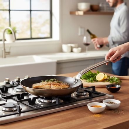 Vasserpenyő, 28 cm, üreges nyél, Carbone Plus, de Buyer - Prémium minőség