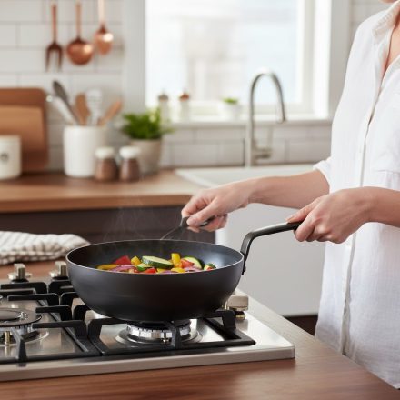 Mély kékacél serpenyő 28 cm a de Buyer-től