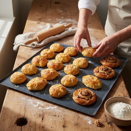 Kékvas GN 2/1 Sütőlemez 65×53 cm – 45° Ferde Perem, Profi Péksütő Tepsi, de Buyer