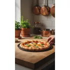 de Buyer kékacél pizzaforma – 28 cm, alacsony peremű sütőlap