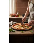 de Buyer kékacél pizzaforma – 28 cm, alacsony peremű sütőlap