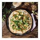 de Buyer kékvas pizzaforma, 28 cm, perem nélküli – profi pizzakészítés GasztroZoli