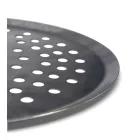 Kékvas perforált perem nélküli pizzaforma, 24 cm, de Buyer