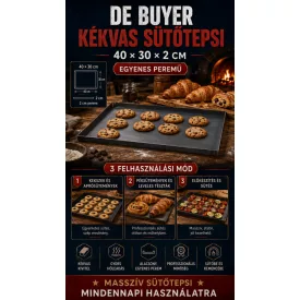 Kékvas Sütőlemez 40×30 cm Péksütéshez – de Buyer Profi Tepsi