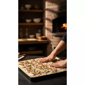 de Buyer Profi Sütőlemez 60×40 cm – Kékvas Péksütő Tepsi, 90° Perem