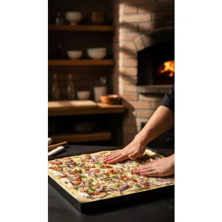 de Buyer Profi Sütőlemez 60×40 cm – Kékvas Péksütő Tepsi, 90° Perem