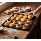 de Buyer Profi Sütőlemez 60×40 cm – Kékvas Péksütő Tepsi, 90° Perem