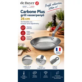 Carbone Plus grill vasserpenyő 26 cm, de Buyer - Prémium minőség