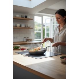 de Buyer Mineral B vas Wok, 32 cm lapos aljú fedő nélkül