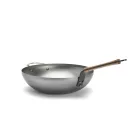 Mineral B Bois szénacél wok füllel, bükkfa fogóval, 32 cm,  de Buyer