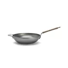 Mineral B Bois szénacél wok füllel, bükkfa fogóval, 32 cm,  de Buyer