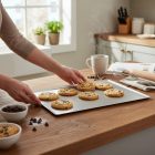 Sütőlemez, 53x32,5 cm, 45°felhajtás, de Buyer, alumínium