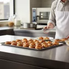 Sütőlemez, perforált, 40x30 cm, 45°felhajtás, de Buyer, alumínium