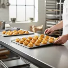 Sütőlemez, perforált, 40x30 cm, 45°felhajtás, de Buyer, alumínium