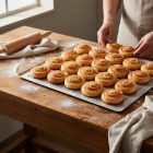 Sütőlemez, perforált, 53x32,5 cm, 45°felhajtás, de Buyer, alumínium