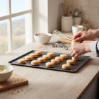 Sütőlemez, perforált, 40x30 cm, 45°felhajtás, tapadásmentes, de Buyer, alumínium