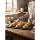 Sütőlemez, perforált, 40x30 cm, 45°felhajtás, tapadásmentes, de Buyer, alumínium