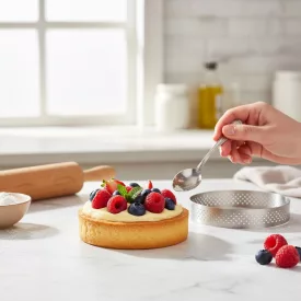 Tartlet karika, perforált, 12,5x2 cm - de Buyer