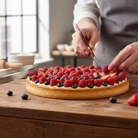 Tartlet karika, perforált, 24,5x2 cm - de Buyer