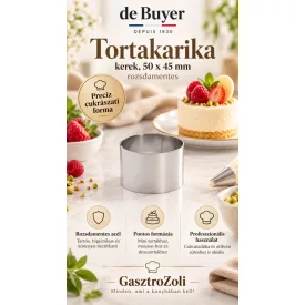 Tortakarika, kerek, 50x45 mm, rozsdamentes - de Buyer
