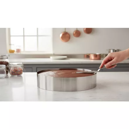 Tortakarika, kerek, 220x45 mm, rozsdamentes - de Buyer