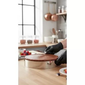 Tortakarika, kerek, 220x45 mm, rozsdamentes - de Buyer