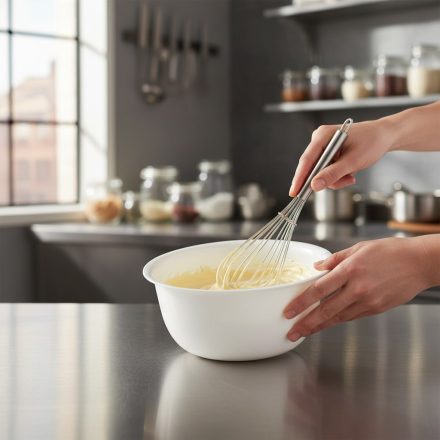Fehér félgömb polietilén keverőtál, 2 liter, 23 cm - de Buyer