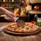 Pizzaszeletelő 10 cm kerék átmérő, 24 cm,