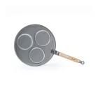 Mineral B Bois 3 fészkes blini vas palacsintasütő bükkfa nyéllel 27 cm, de Buyer