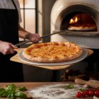 Pizzasütő, 25 cm, perforált, kerek, alumínium